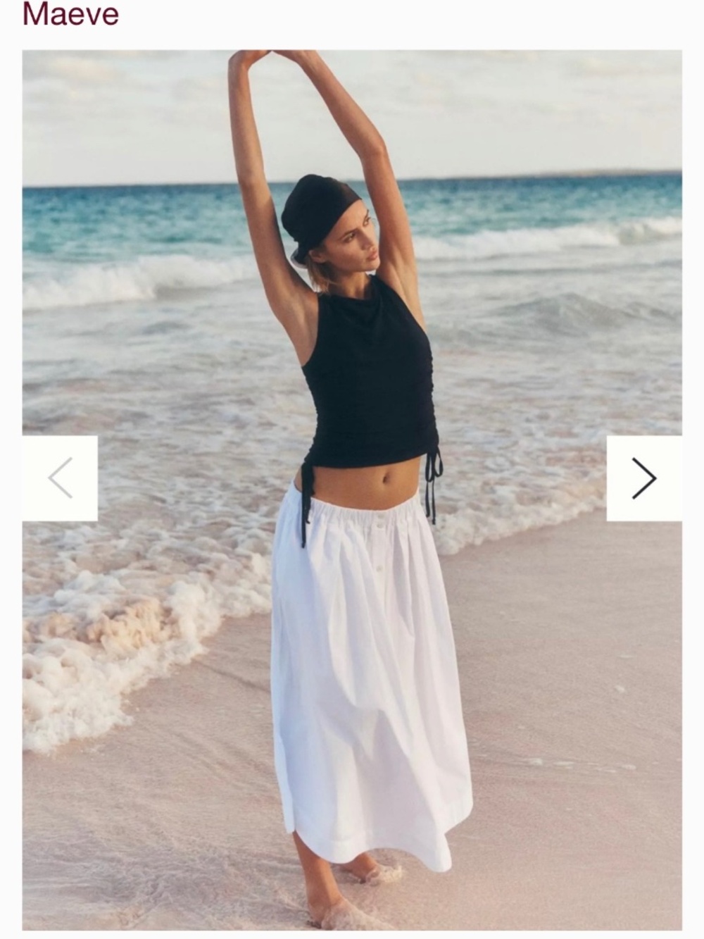 Maeve White Cotton Skirt